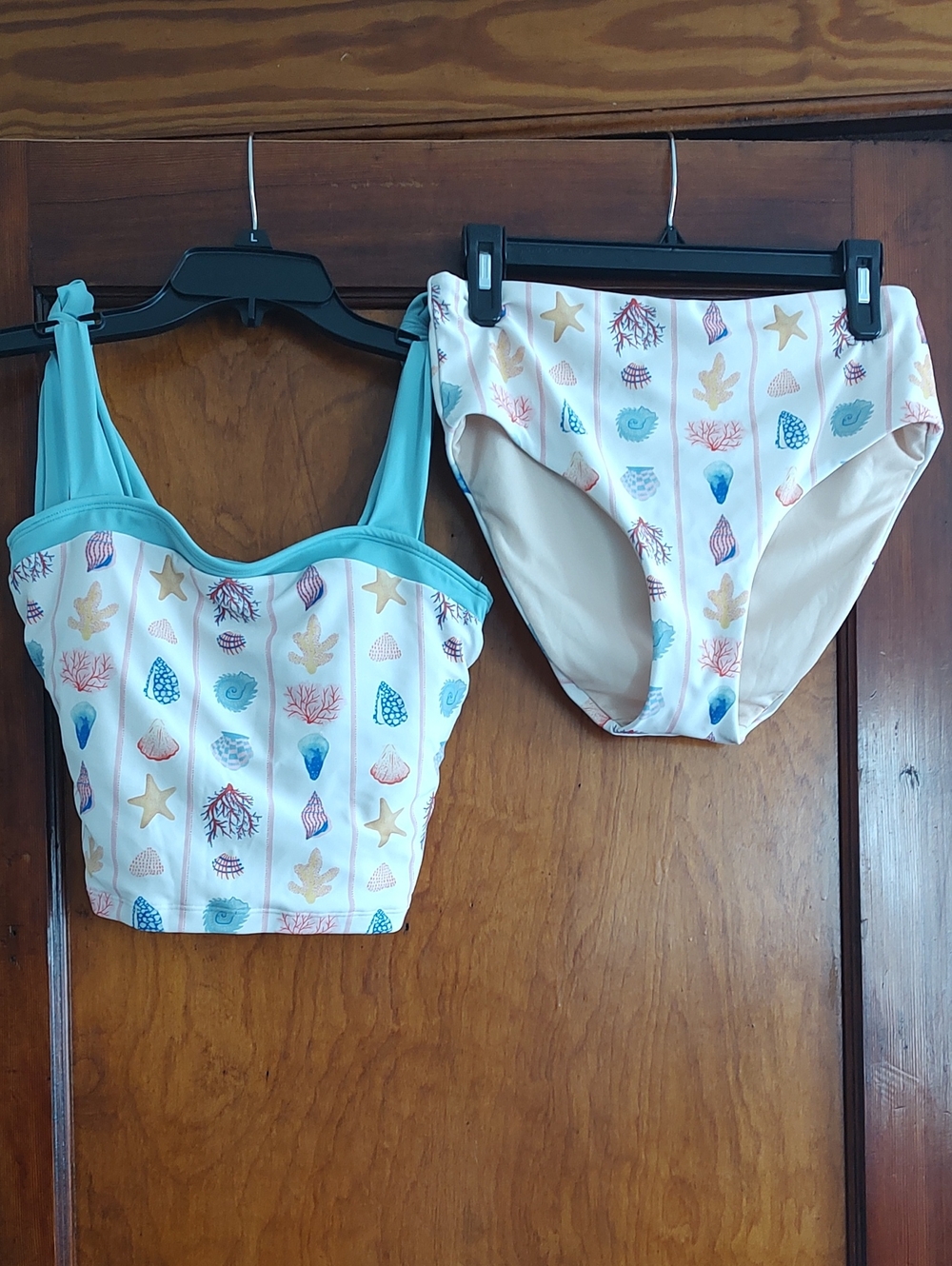 Lime Ricki Aqua & Shell-Print Tank Bikini Set